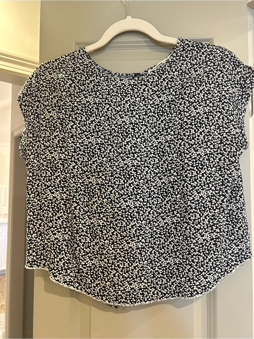 2 piece Black and White Micro Floral Outfiy
